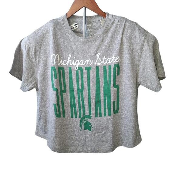 Tops - Michigan State Spartans Crop Top - Pressbox - Size Large